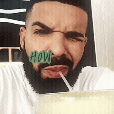 Bearded Man Drinking Through Straw Saying How GIF
