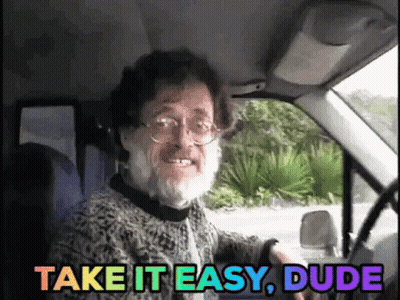 Bearded Man Driving Car Saying Take It Easy Dude GIF