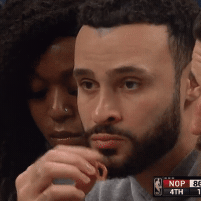 Bearded Man Eating Snack Watching Nop Vs Bc GIF