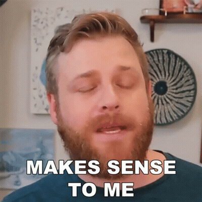 Bearded Man Eyes Closed Says Makes Sense To Me GIF