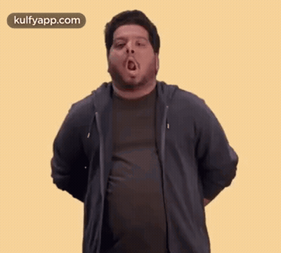 Bearded Man Funny Face In Black Shirt And Jacket GIF