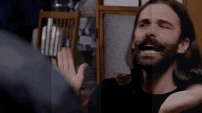 Bearded Man Giving High Five GIF