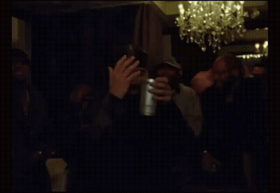 Bearded Man Glowing In Darkness GIF