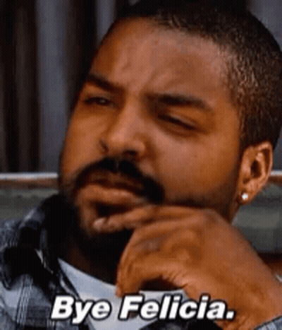 Bearded Man Hand On Chin Saying Bye Felicia GIF