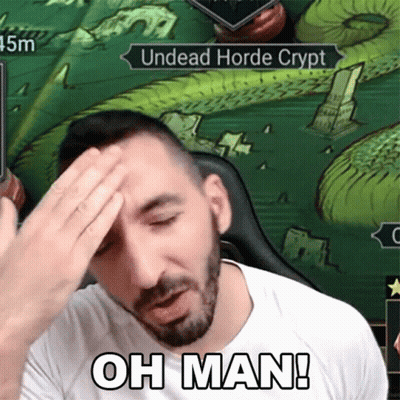 Bearded Man Hand To Forehead Undead Horde Crypt Screen GIF