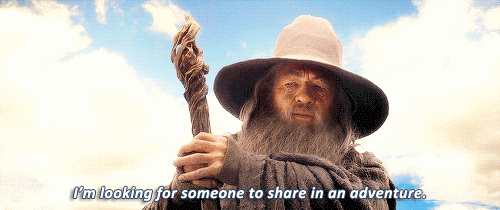 Bearded Man Holding Cane Saying Looking For Someone To Share GIF