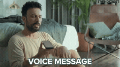 Bearded Man Holding Cell Phone Voice Message GIF