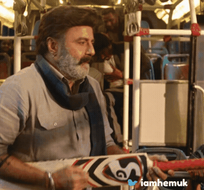 Bearded Man Holding Cricket Bat GIF