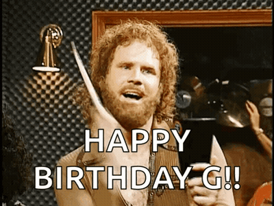 Bearded Man Holding Drum Stick Saying Happy Birthday G GIF
