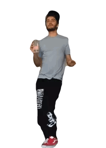 Bearded Man Holding Glass Wearing Skeletons Sweatpants Sticker