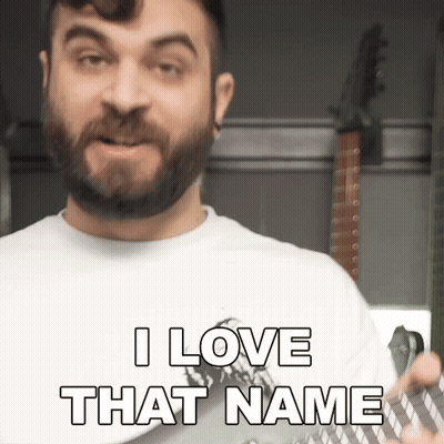 Bearded Man Holding Guitar Saying I Love That Name GIF