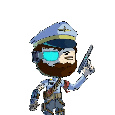 Bearded Man Holding Gun And UKCD Flag Sticker