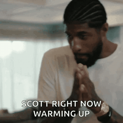 Bearded Man Holding Hands Scott Right Now Warming Up GIF