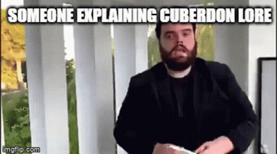 Bearded Man Holding Knife And Explaining Cuberdon Lobe GIF