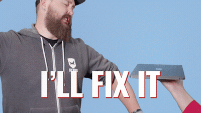 Bearded Man Holding Laptop Saying I'll Fix It GIF