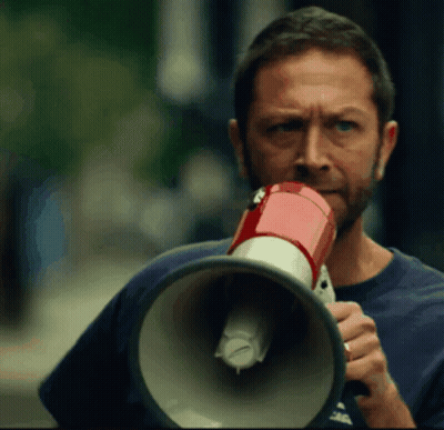 Bearded Man Holding Megaphone GIF
