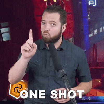 Bearded Man Holding Microphone And Giving One Shot GIF