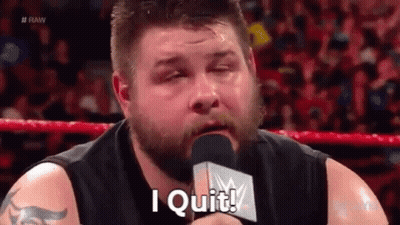 Bearded Man Holding Microphone Saying I Quit GIF
