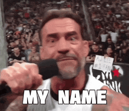 Bearded Man Holding Microphone Says My Name GIF