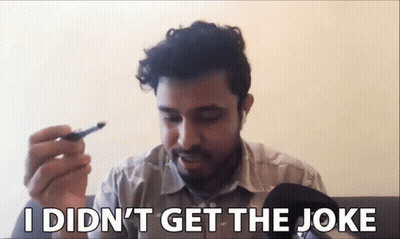 Bearded Man Holding Pen Saying I Didnt Get The Joke GIF