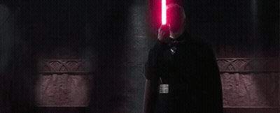 Bearded Man Holding Red Lightsaber GIF