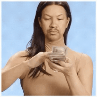 Bearded Man Holding Stack Of Money GIF