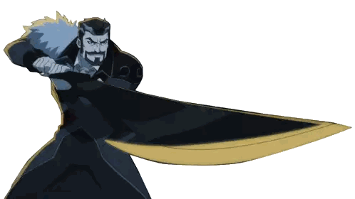 Bearded Man Holding Sword Sticker
