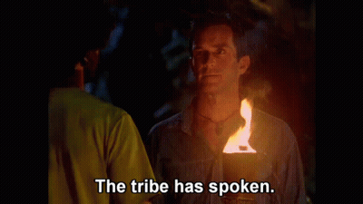 Bearded Man Holding Torch Says The Tribe Has Spoken GIF