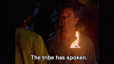 Bearded Man Holding Torch Says The Tribe Has Spoken GIF