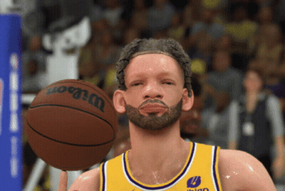 Bearded Man Holding Wilson Basketball GIF