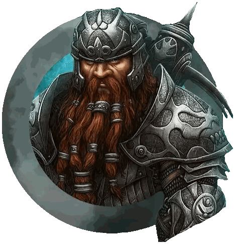 Bearded Man In Armor Holding Hammer Sticker
