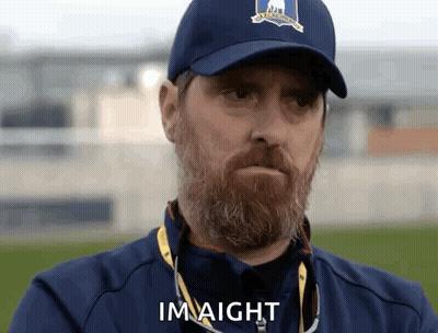 Bearded Man In Baseball Cap And Jacket Says Im Aight GIF