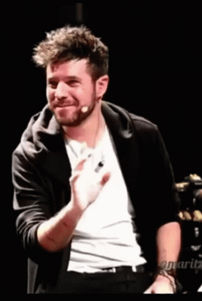 Bearded Man In Black And White Clapping GIF
