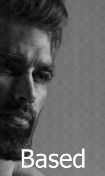 Bearded Man In Black And White Saying Based GIF