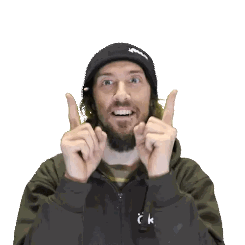 Bearded Man In Black Beanie And Jacket Sticker