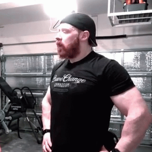 Bearded Man In Black Brave Change Shirt GIF