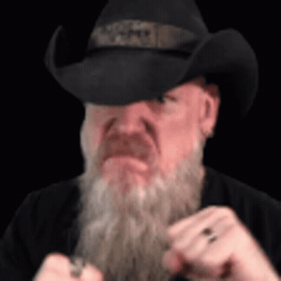Bearded Man in Black Hat