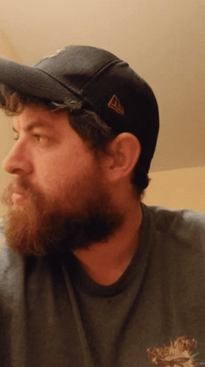 Bearded Man In Black Hat With Letter A GIF