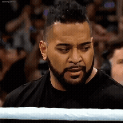 Bearded Man In Black Shirt In Boxing Ring GIF