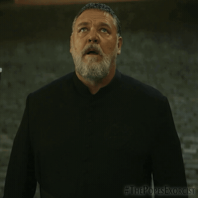 Bearded Man In Black Shirt Popes Exorcist GIF