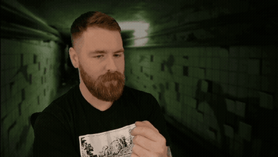 Bearded Man In Black Shirt Saying What GIF