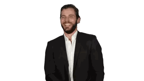Bearded Man In Black Suit And White Shirt Sticker