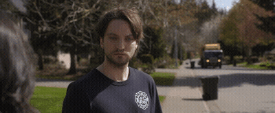 Bearded Man In Black T-Shirt Saying Fire GIF