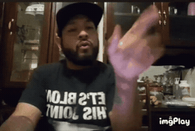 Bearded Man In Black T-Shirt Saying Noja 2Te GIF