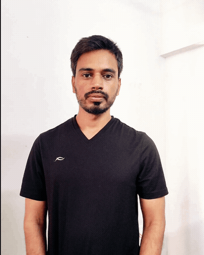 Bearded Man In Black T-Shirt With White F GIF