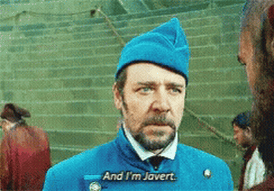 Bearded Man In Blue Hat Says And I'm Javert GIF