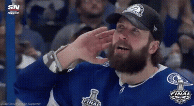 Bearded Man In Blue Jersey Saying Final GIF