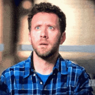 Bearded Man In Blue Plaid Shirt Surprised GIF