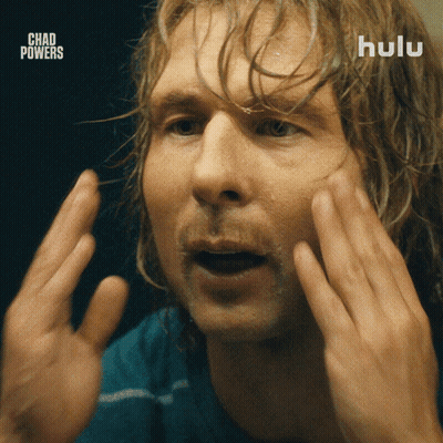 Bearded Man In Blue Shirt And Black Vest Saying Hulu GIF