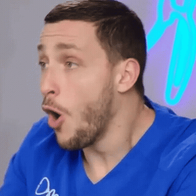 Bearded Man In Blue Shirt Making Funny Face GIF